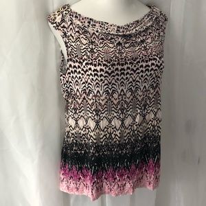 🌸Dana Buchman multi colored, chain shoulder top